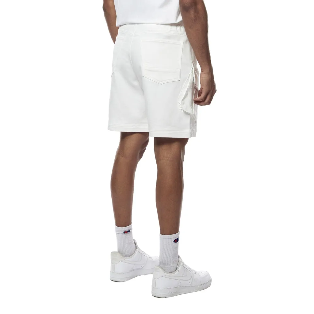 Essential Knit Twill Cargo Shorts - White