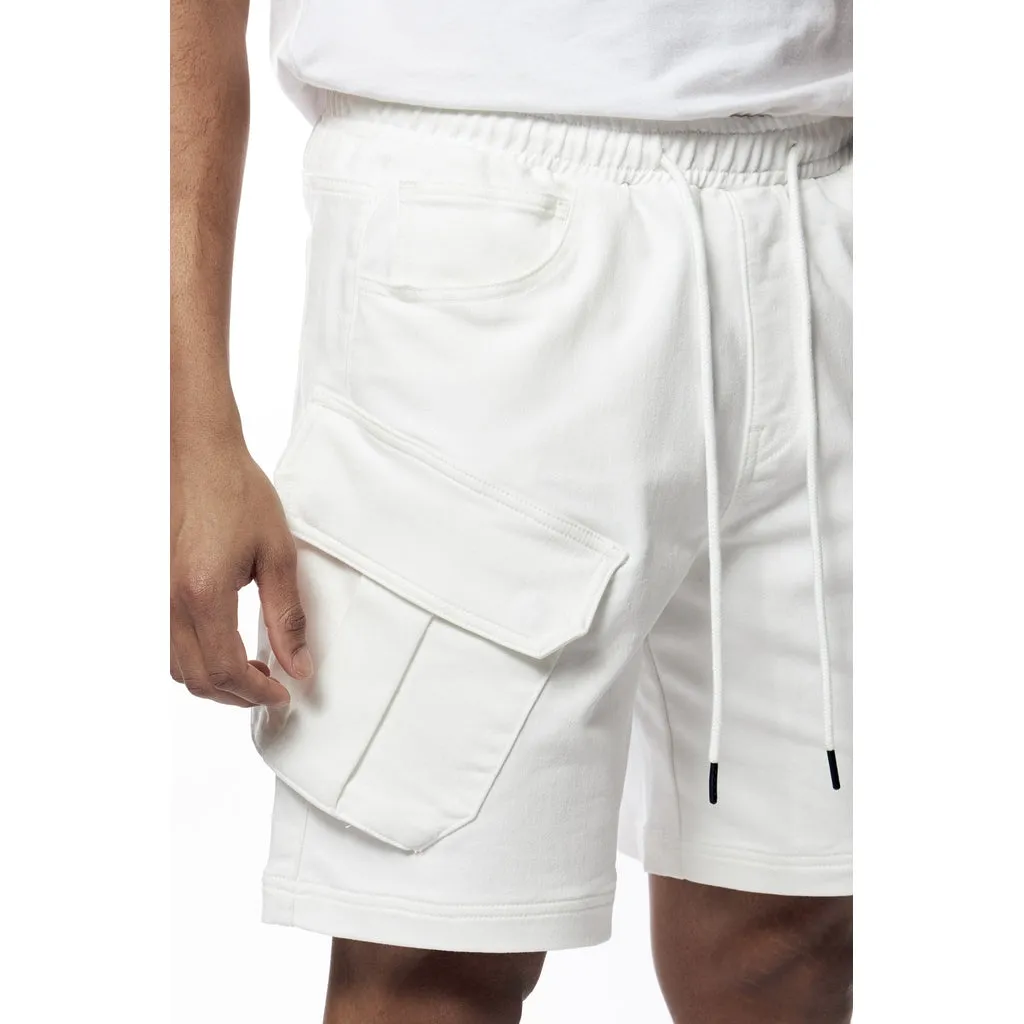 Essential Knit Twill Cargo Shorts - White