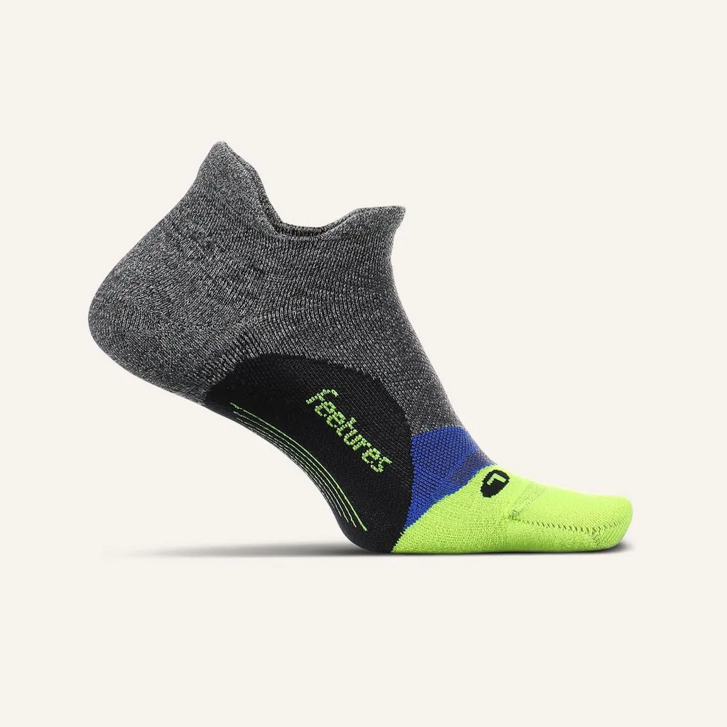 Feetures Elite Light Cushion No Show Tab Socks - Glowing Gray