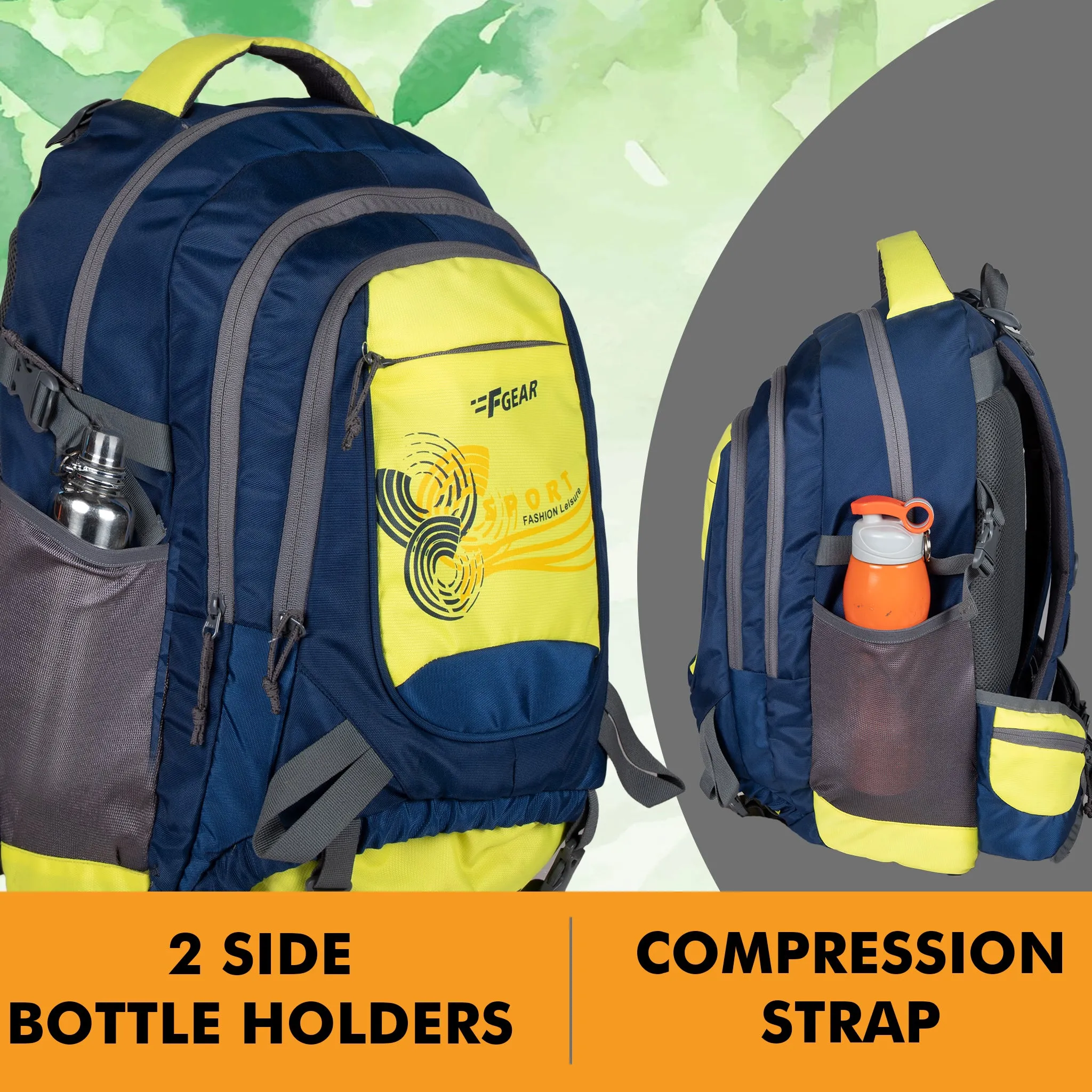 Firefly V2 40L Laptop Navy Blue Yellow Rucksack