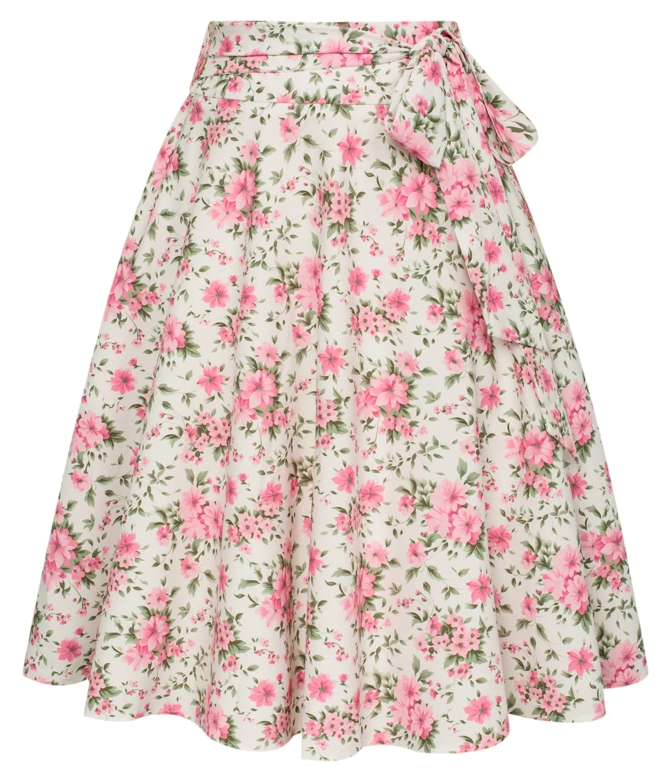 Floral Patterns Women's High Waist A-Line Pockets Skirt