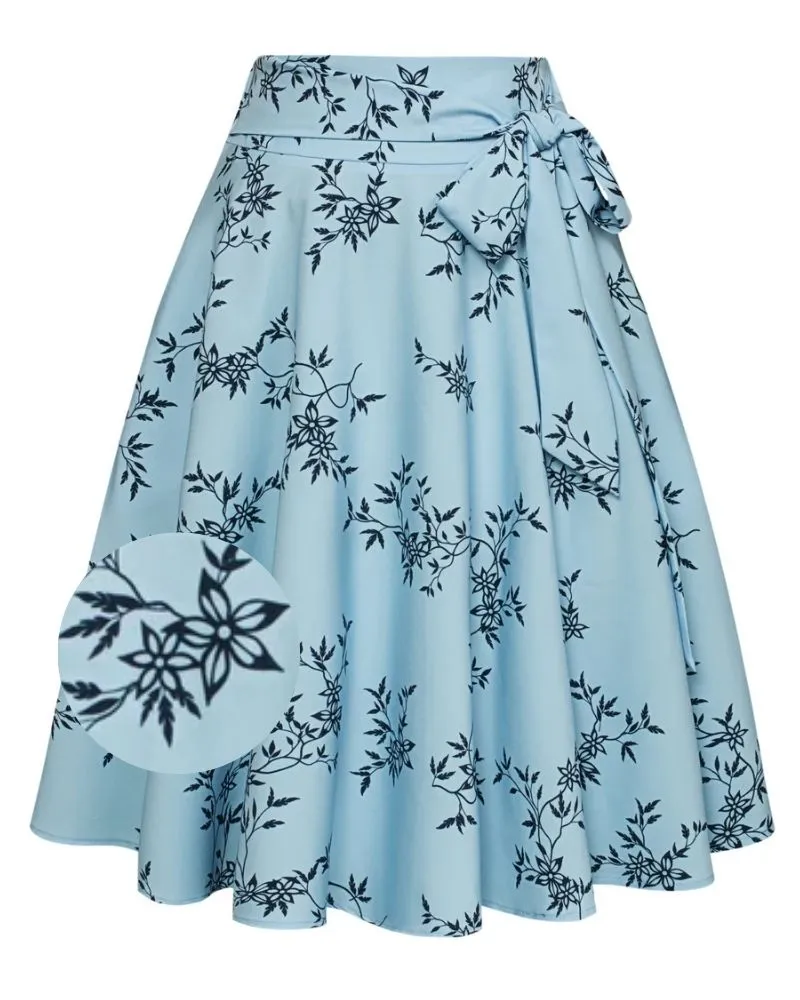 Floral Patterns Women's High Waist A-Line Pockets Skirt