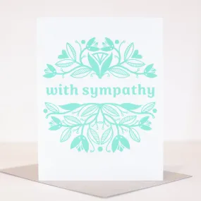 floral sympathy card, sympathy card for a friend, simple sympathy card with floral motif