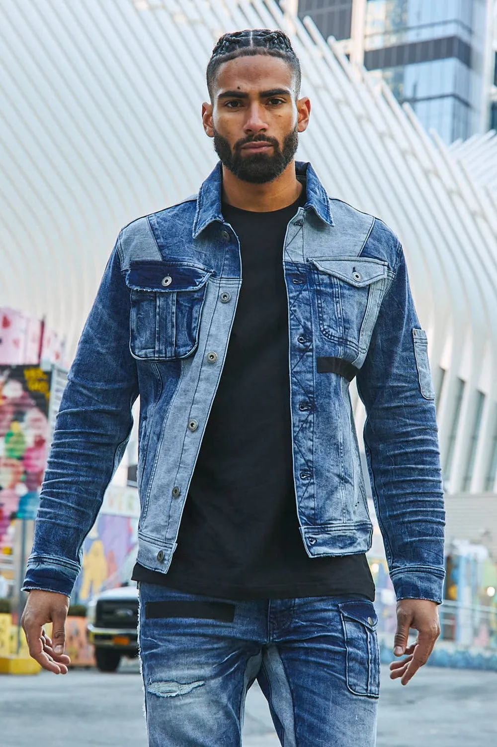 Fort Greene Denim Trucker Jacket (Tonal Blue)