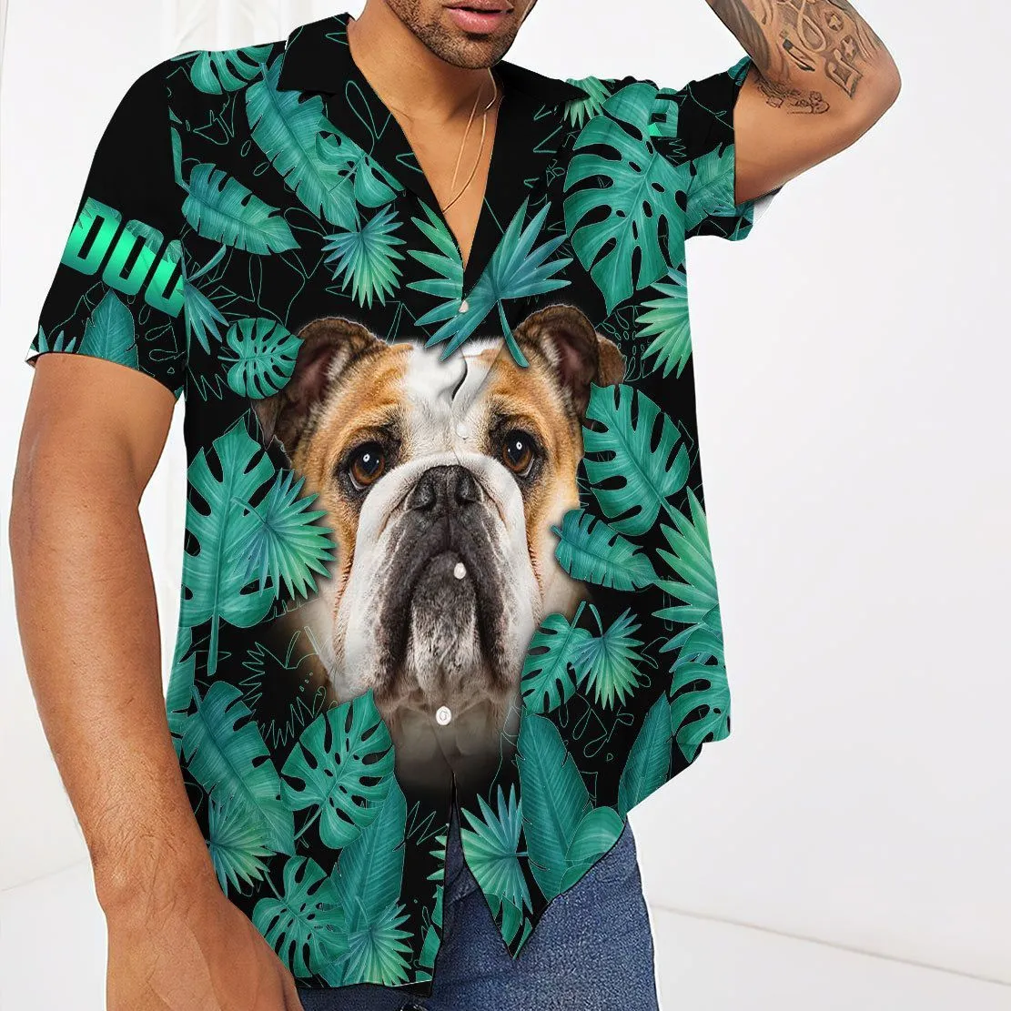 Gearhuman 3D Bulldog Hawaii Shirt