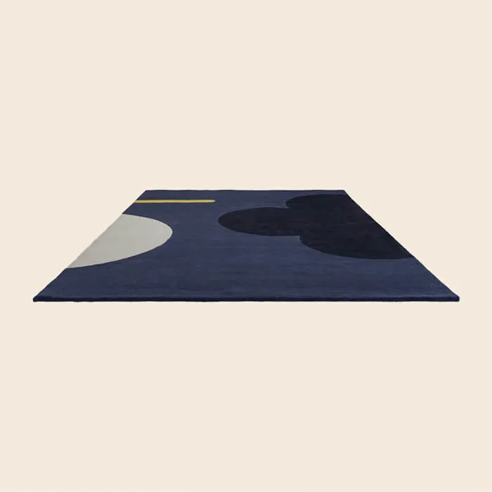 Geo Flower Denim Rug