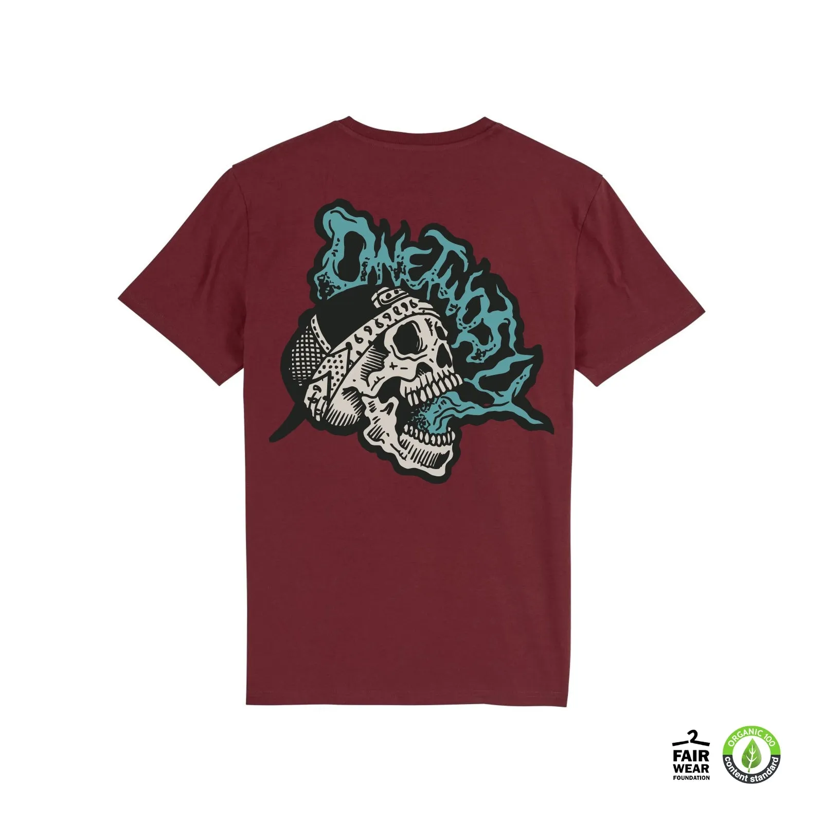 Ghost Skull T-Shirt (Burgundy/Organic Cotton)