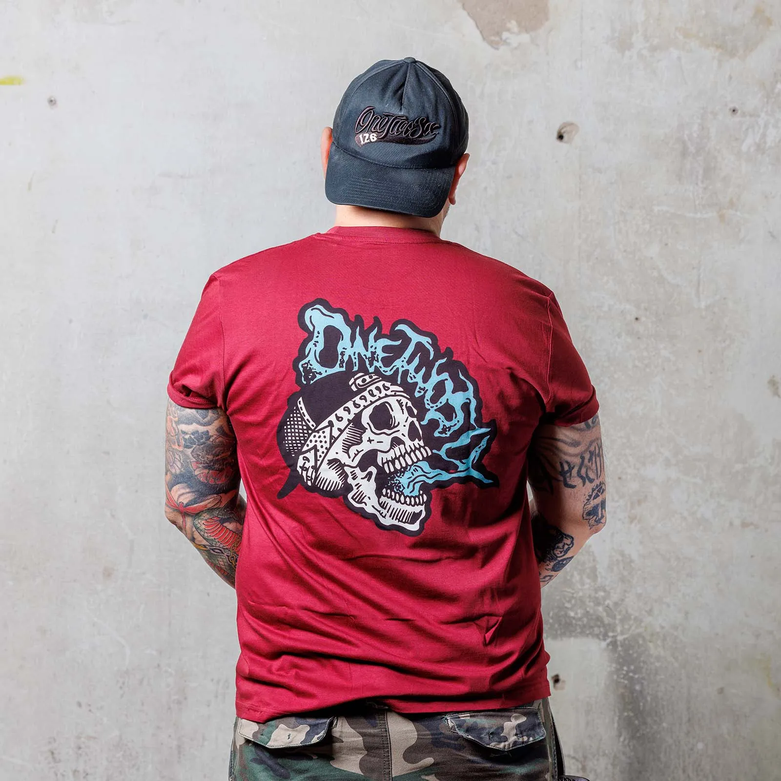 Ghost Skull T-Shirt (Burgundy/Organic Cotton)