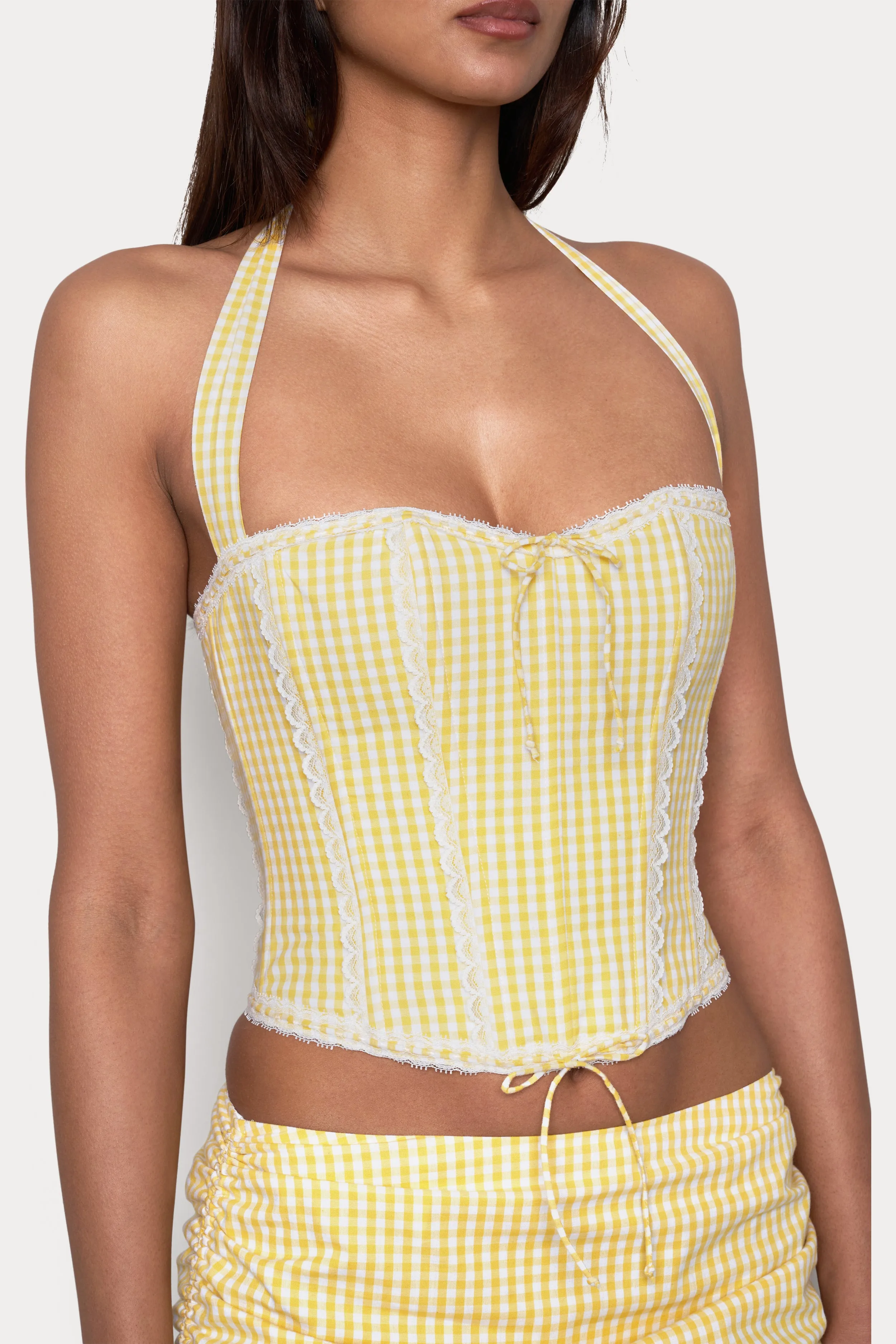 Gingham Lace Corset