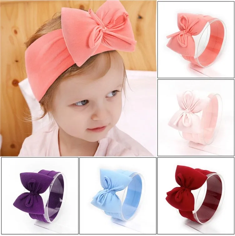 Girls Big 3D Bow Soft Stretch Headband