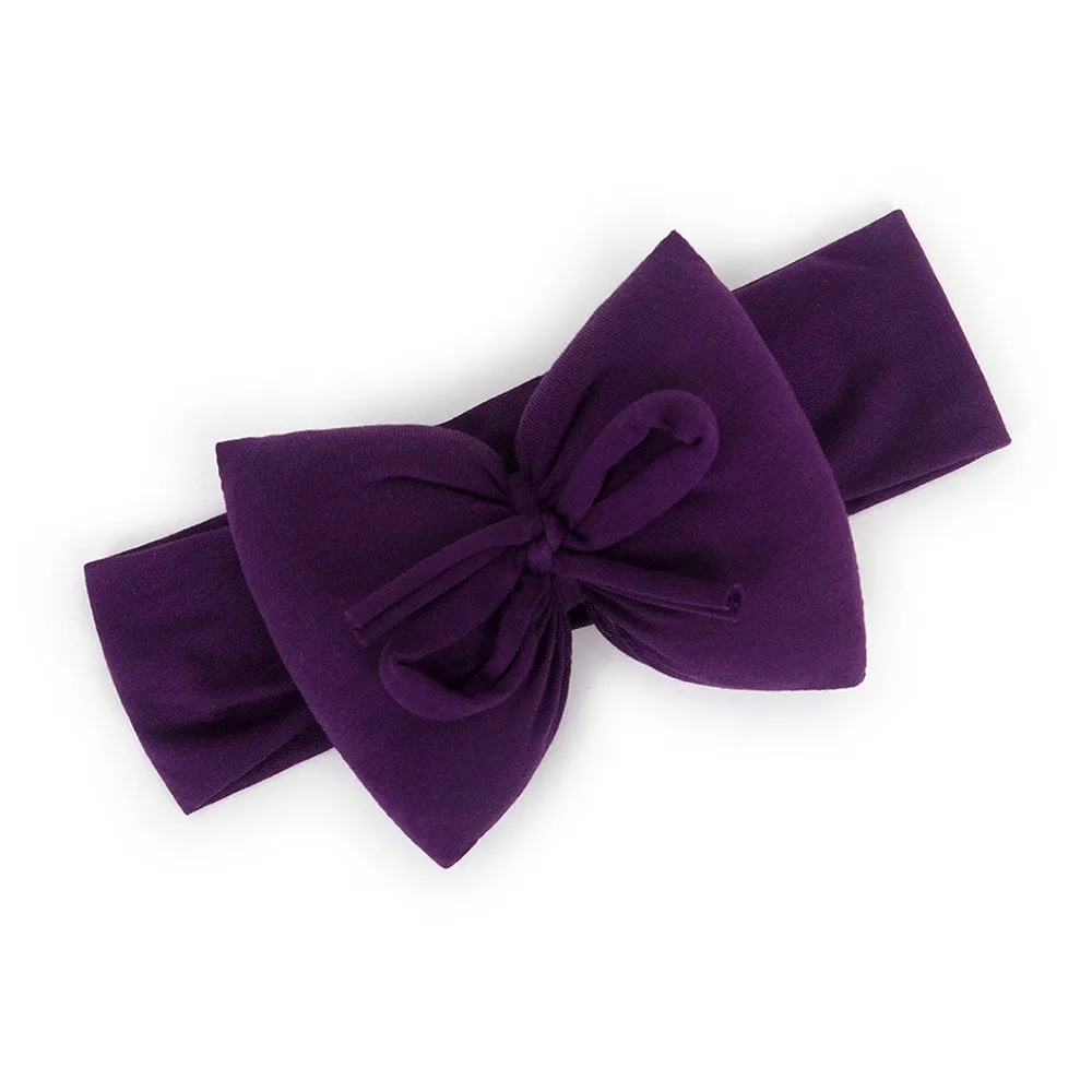 Girls Big 3D Bow Soft Stretch Headband