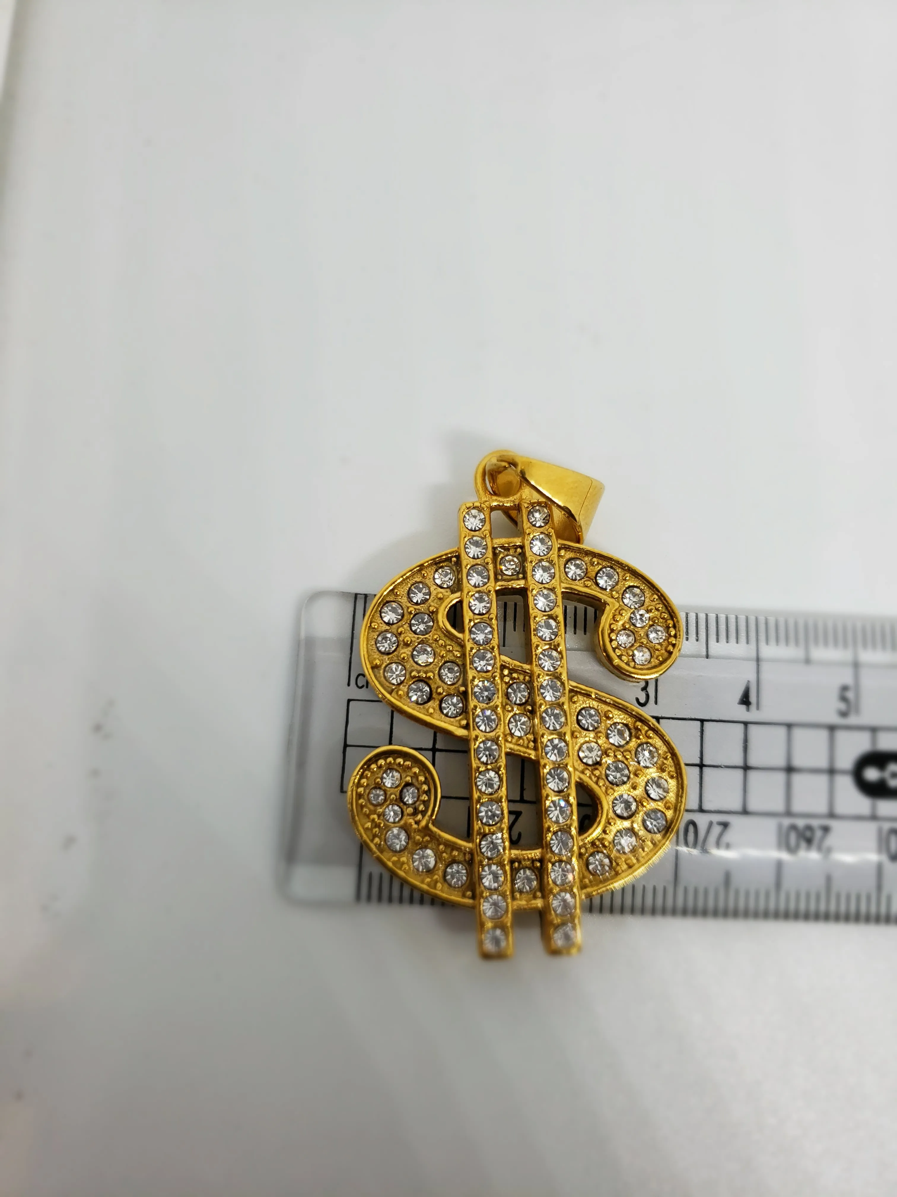 Gold Plated Dollar Sign Pendant