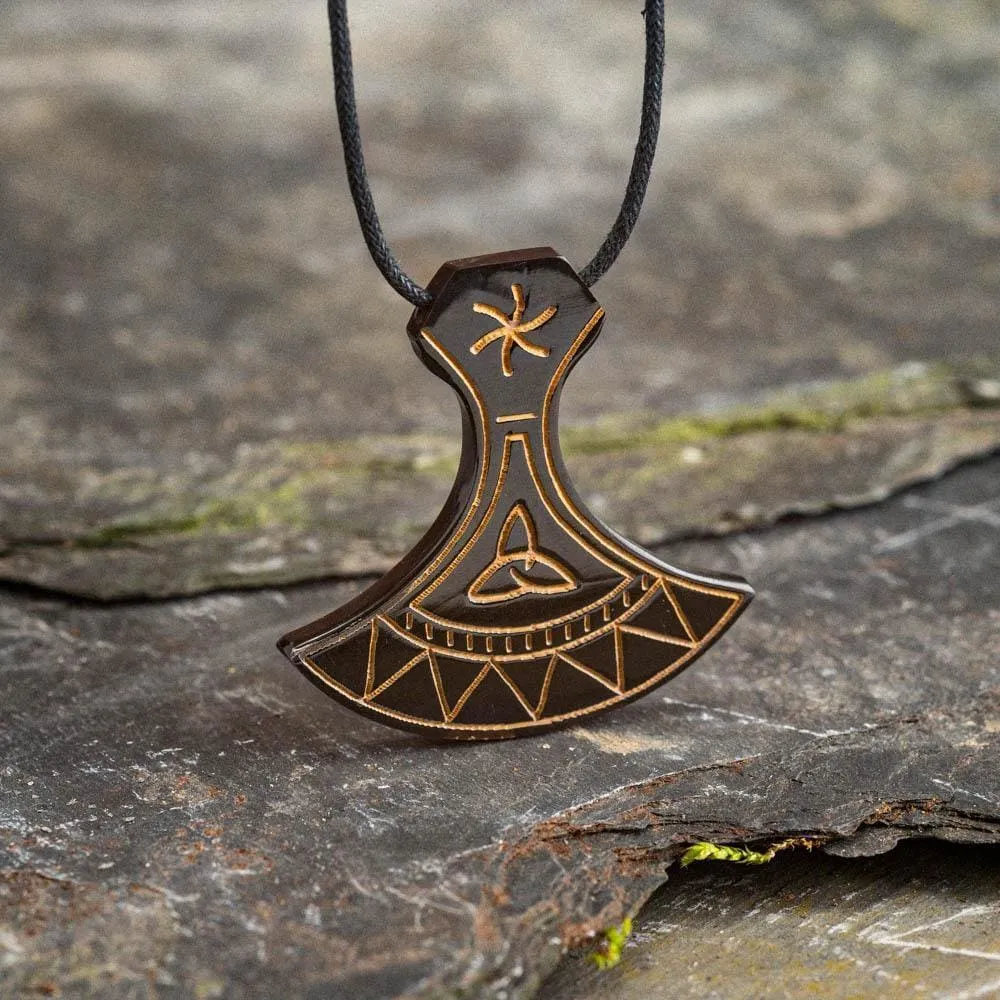 Horn Axe Head With Triquetra Necklace