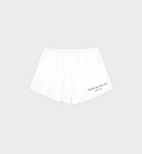 Hotel du Cap Cursive Disco Short - White/Navy