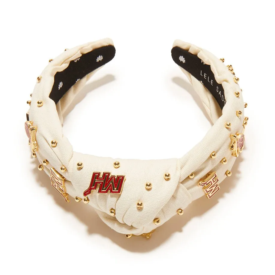 IVORY MIAMI HEAT EMBELLISHED KNOTTED HEADBAND