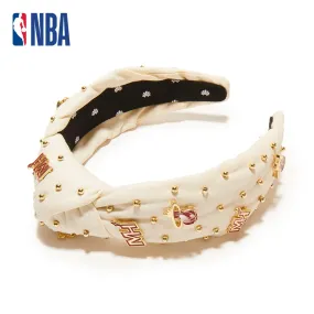 IVORY MIAMI HEAT EMBELLISHED KNOTTED HEADBAND