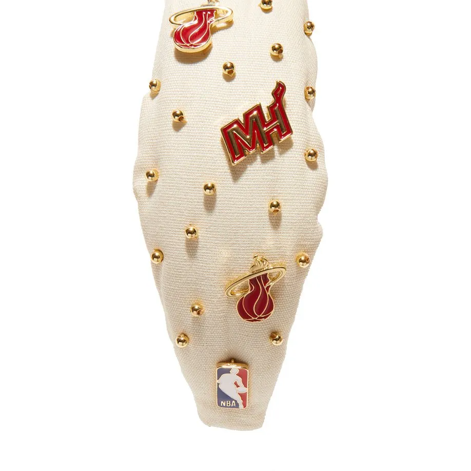 IVORY MIAMI HEAT EMBELLISHED KNOTTED HEADBAND