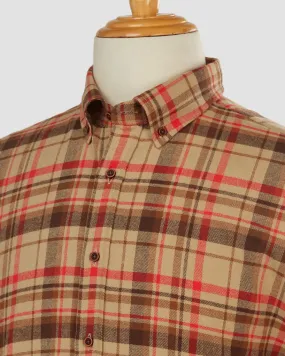 Japanese Sandy Fawn Checked Shirt