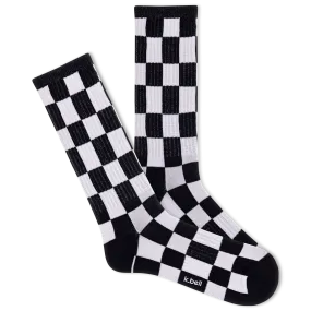 K.Bell Men's L.A. Checkerboard Active Crew Sock