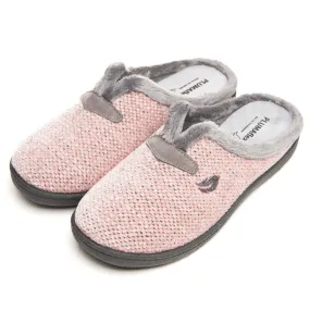 Ladies Rose Pink Slipper Mule Plumaflex Memory Foam 12223