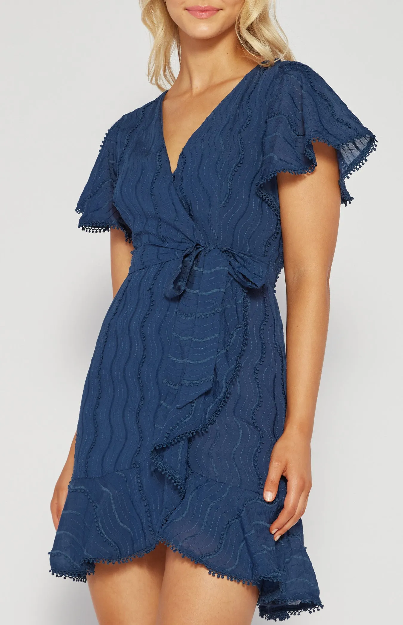 Leo Textured Dress Navy