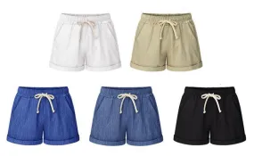 LINEN DRAWSTRING TROUSER SHORTS