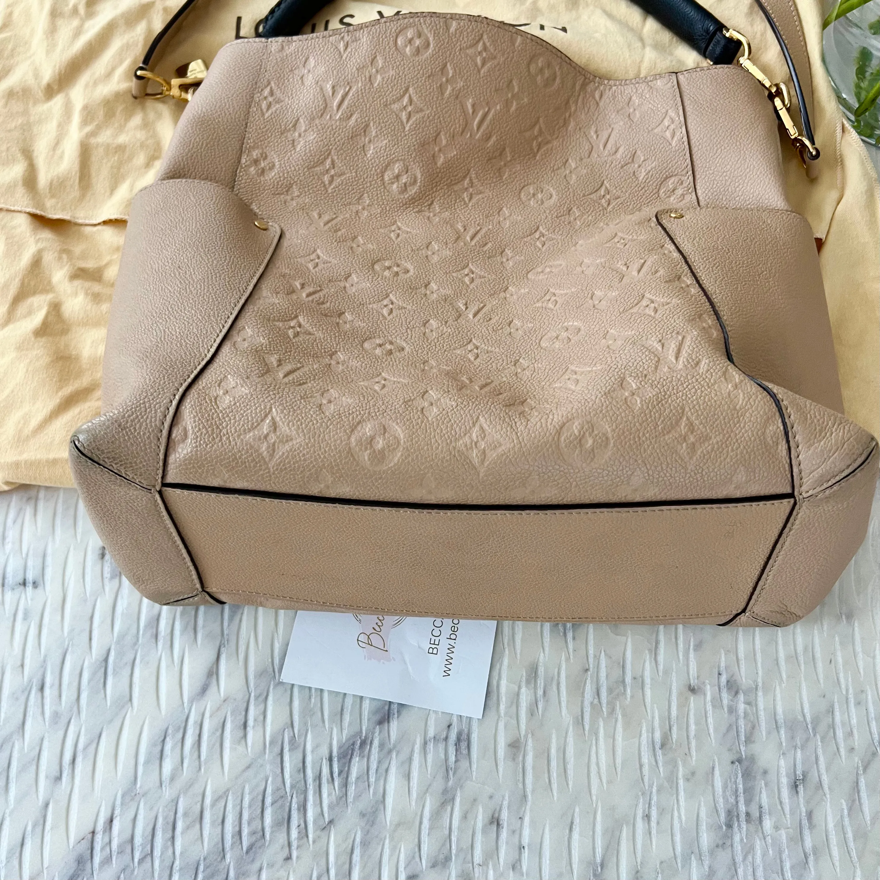 LOUIS VUITTON  BAGATELLE MONOGRAM EMPREINTE LEATHER HOBO BAG