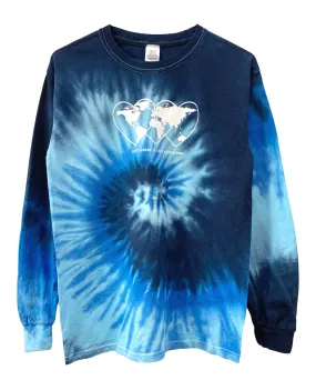 Love Revolution Ocean Tie-Dye Graphic Long Sleeve Unisex Tee