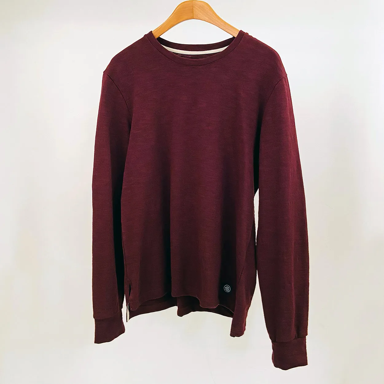 M - Burgundy Double Slub L/S T-Shirt