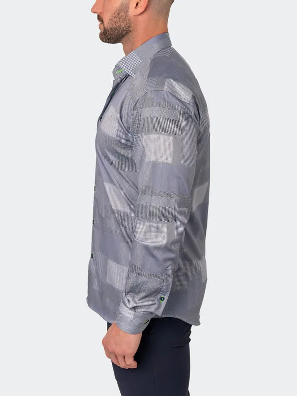 Maceoo Stretch Shirt | Fibonacci BluePatches Blue