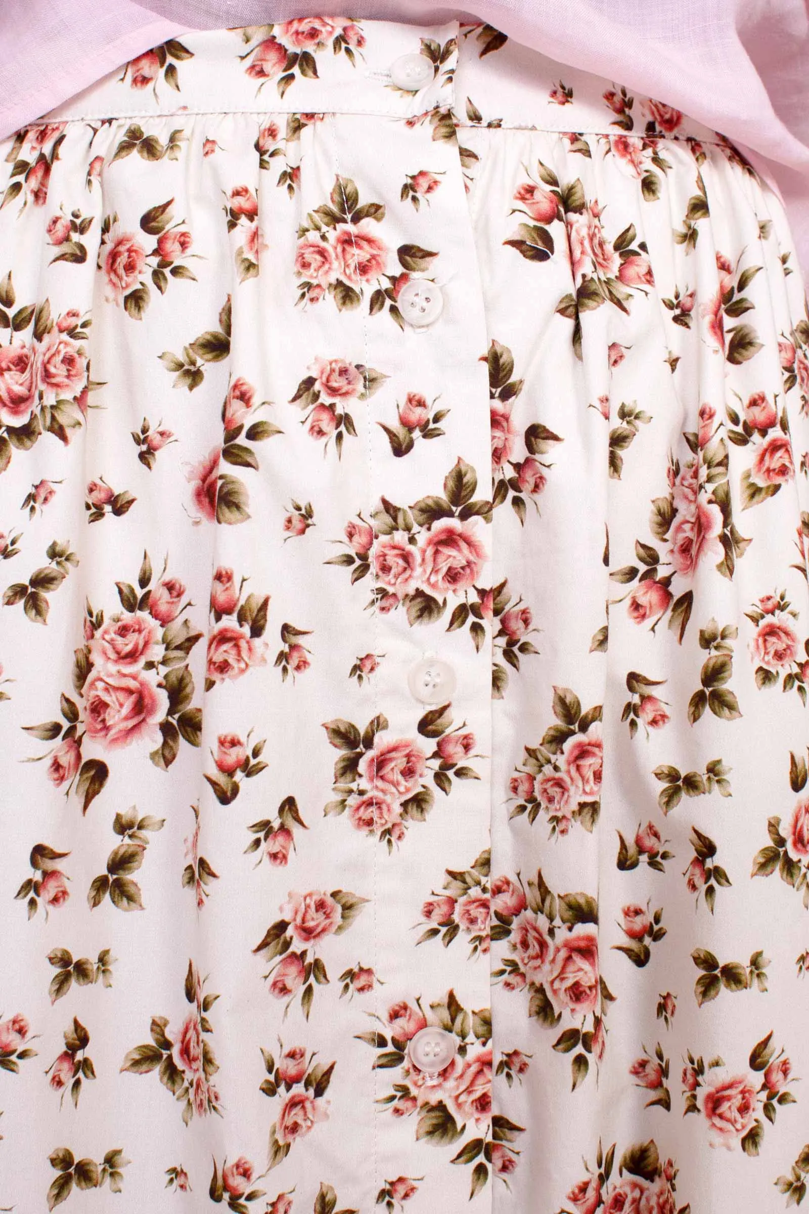 MAGNOLIA Roses-Print Cotton Midi-Skirt