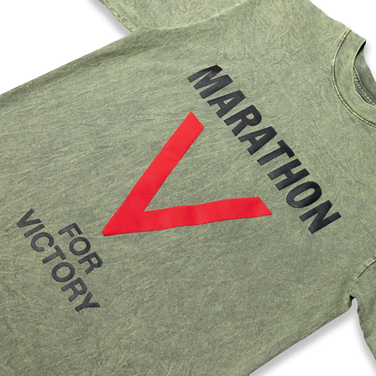 Marathon V For Victory T-Shirt - Washed Matcha