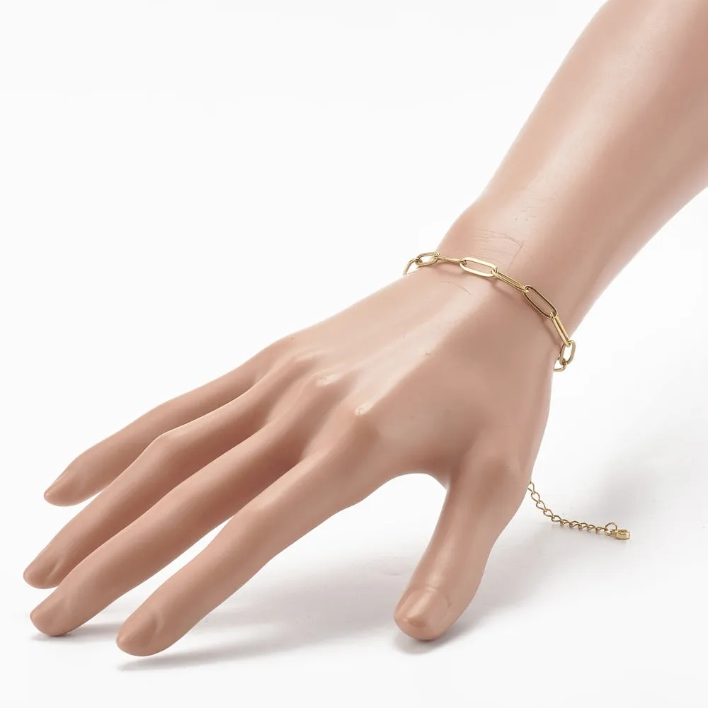 Medium Paperclip Chain Bracelet Plated Stainless