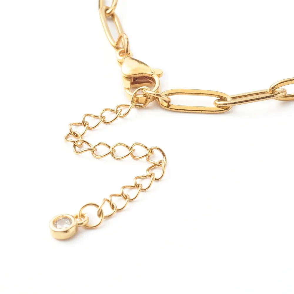 Medium Paperclip Chain Bracelet Plated Stainless