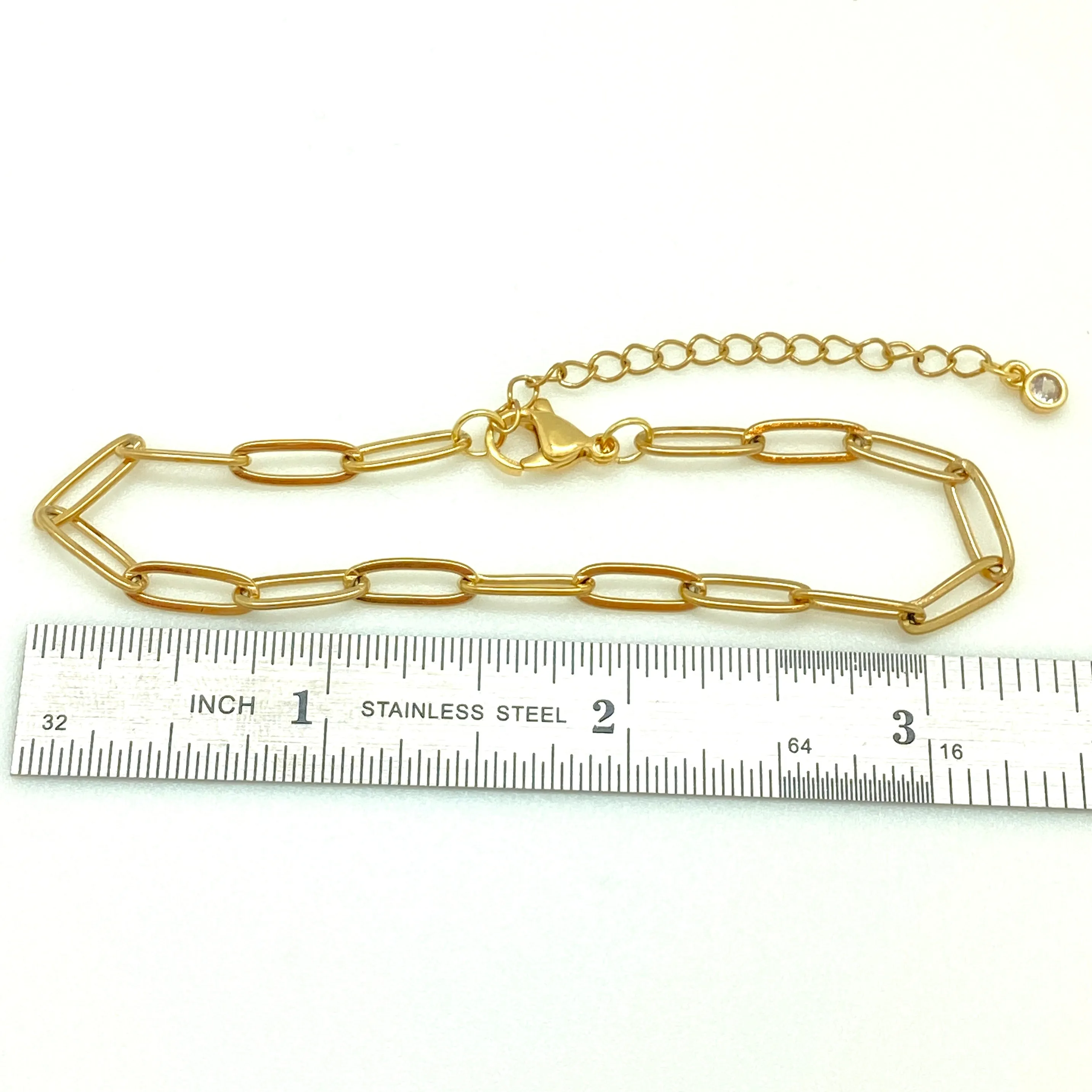 Medium Paperclip Chain Bracelet Plated Stainless