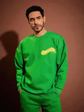 Men Green COMPANIONS Oversized Sweatshirt