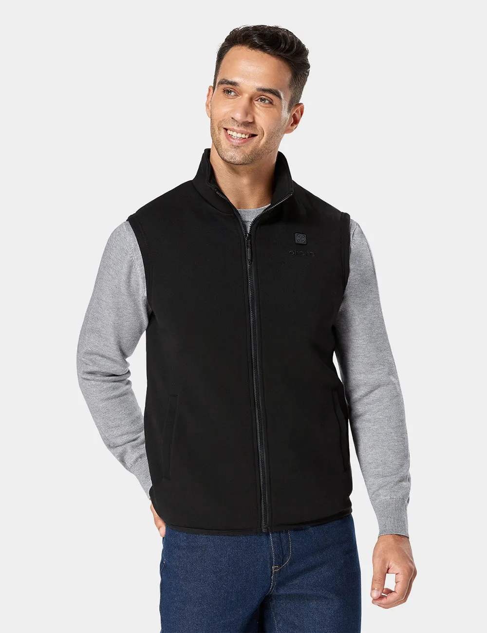 Men's Heated Fleece Vest - Black