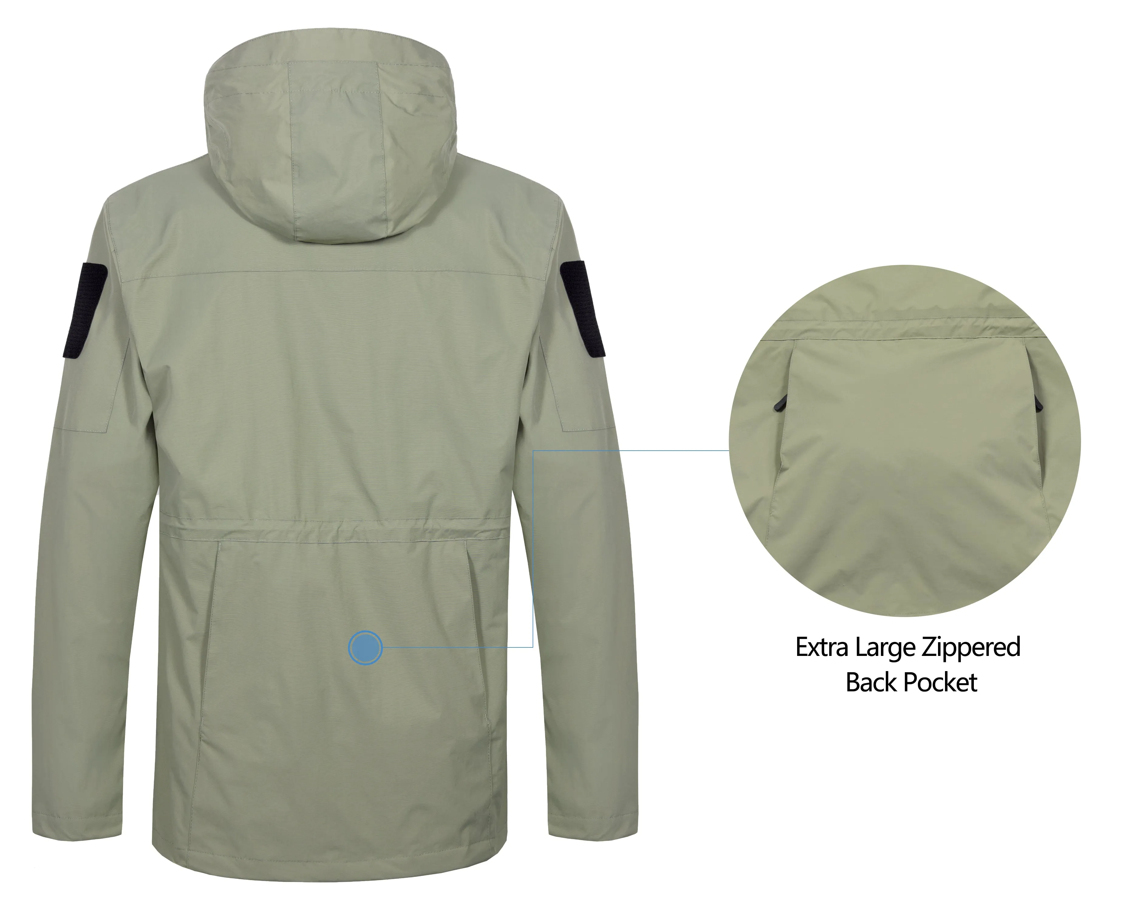 Men's Lightweight  Waterproof Large Pockets Rain Jacket