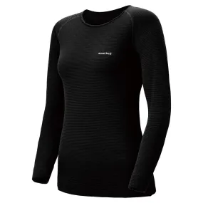 Montbell Base Layer Women's ZEO-LINE Middle Weight Round Neck Long Sleeve Crewe Black Coral Pink 1107577