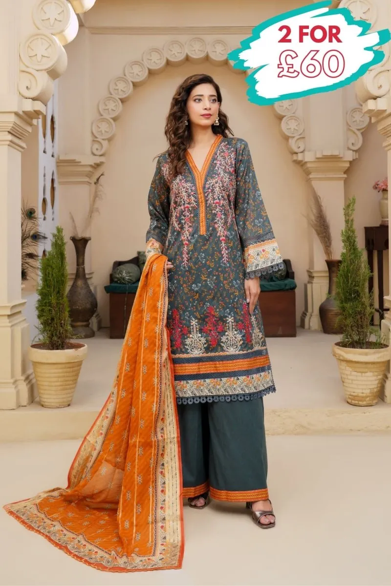 Munira Lawn 3 Piece Pakistani Suit MUN578