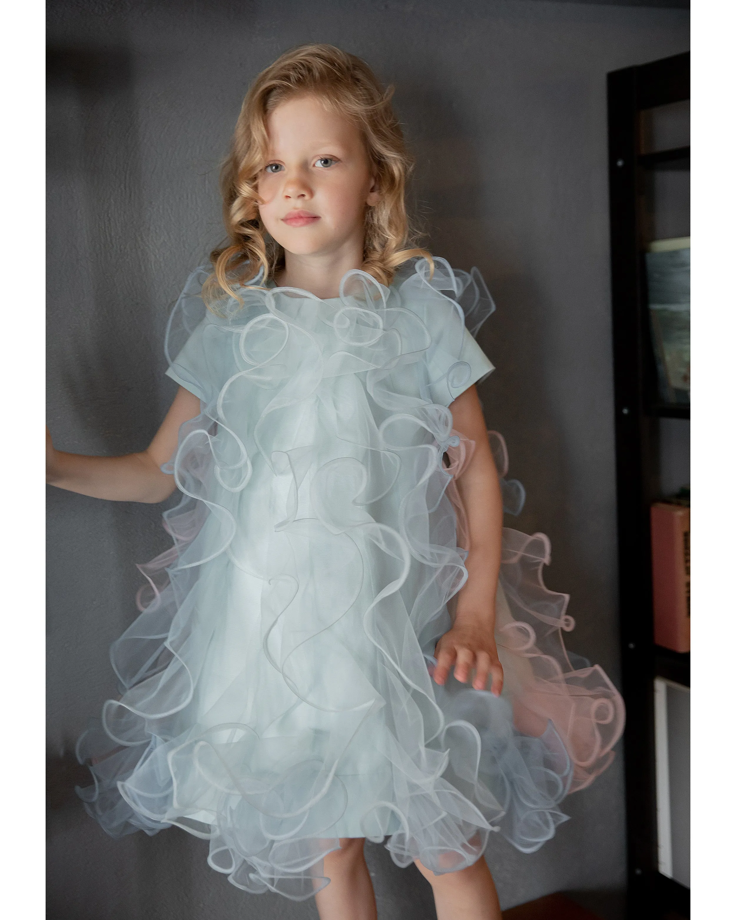 NIKOLIA Beautiful Madness Optimista Tulle Overlay Dress in Pastel Mix