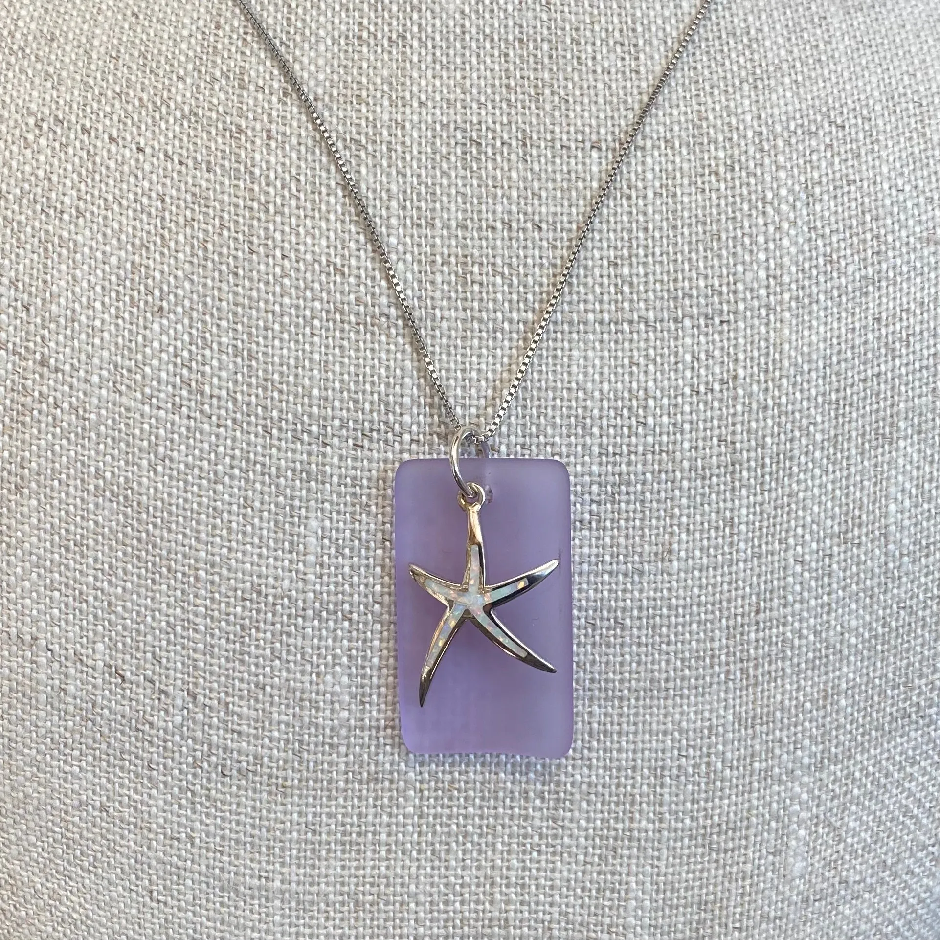 Opal Starfish Sea Glass Necklace