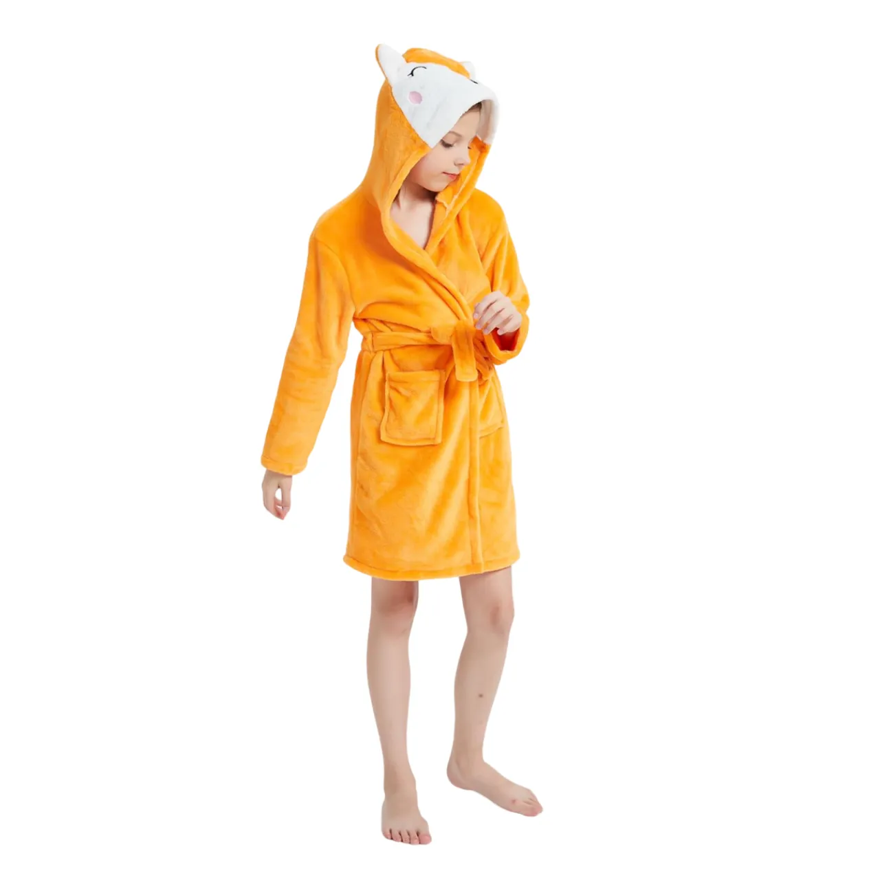 Orange Fox Kids Bathrobe