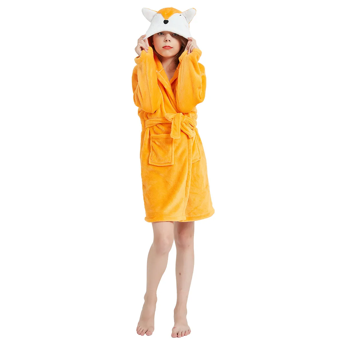 Orange Fox Kids Bathrobe