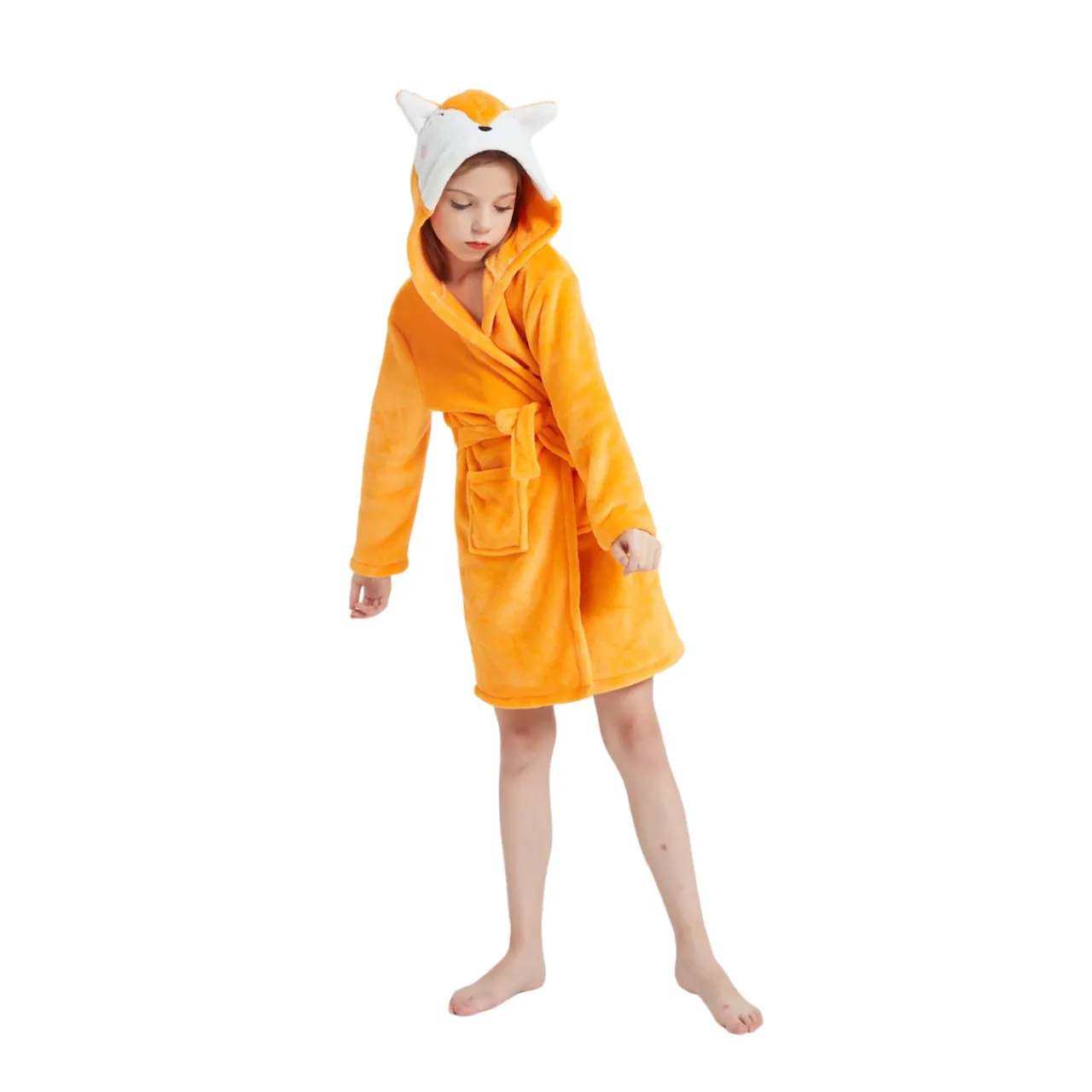 Orange Fox Kids Bathrobe