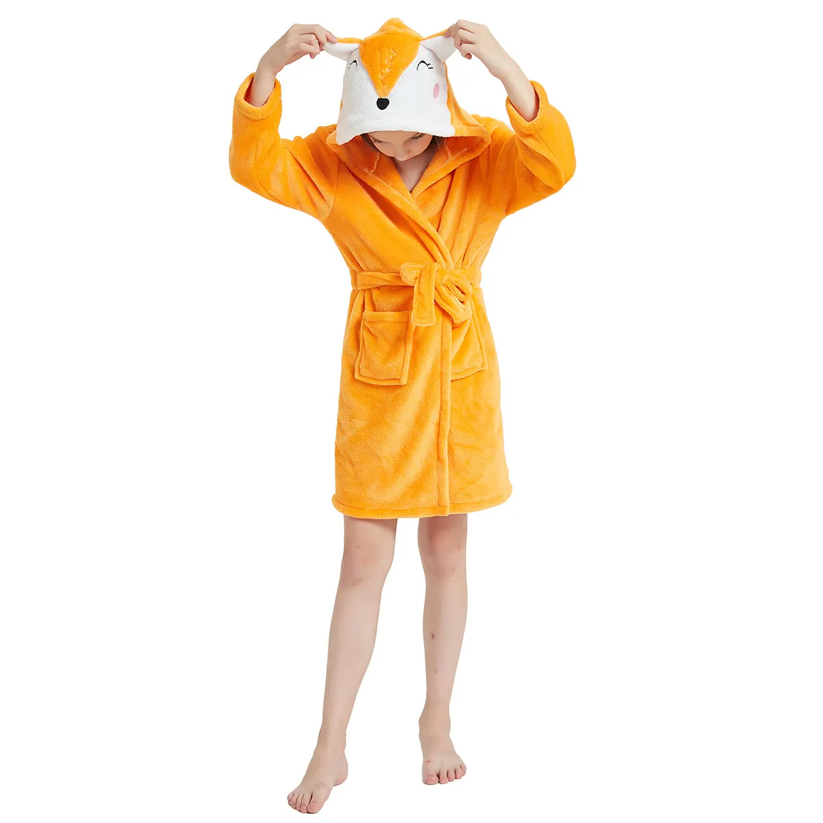 Orange Fox Kids Bathrobe