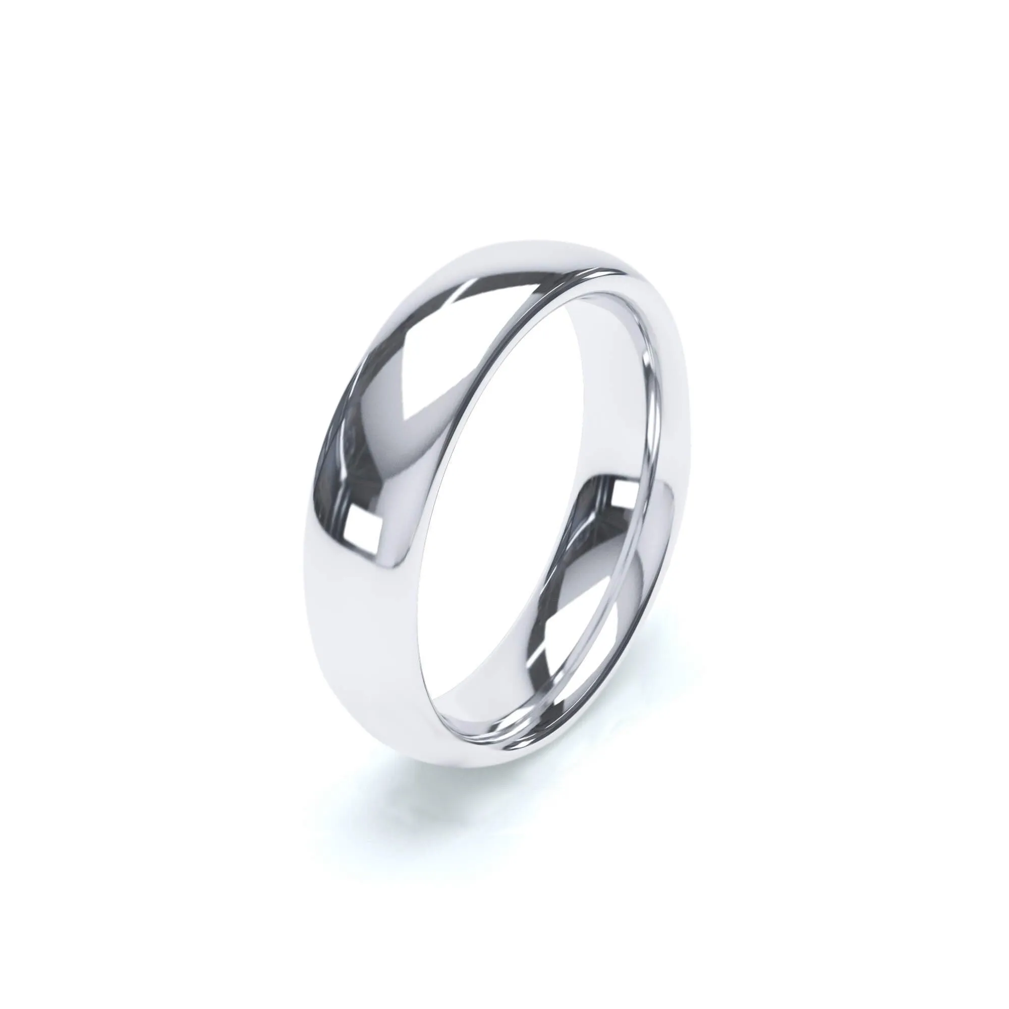 - Oval Profile Wedding Ring 9k White Gold