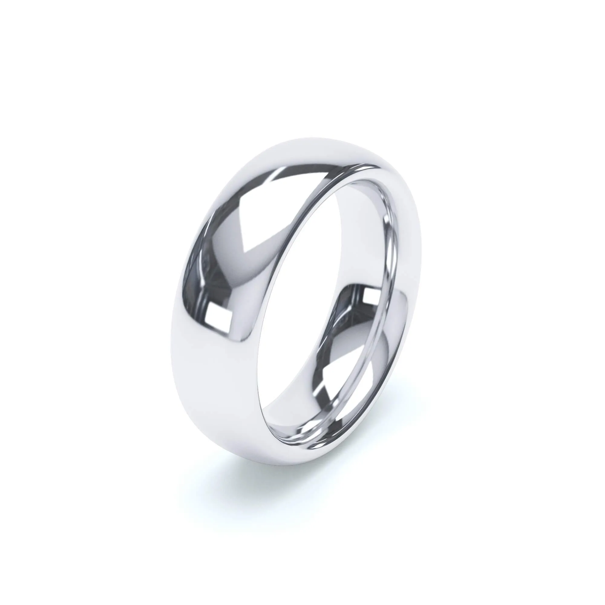 - Oval Profile Wedding Ring 9k White Gold