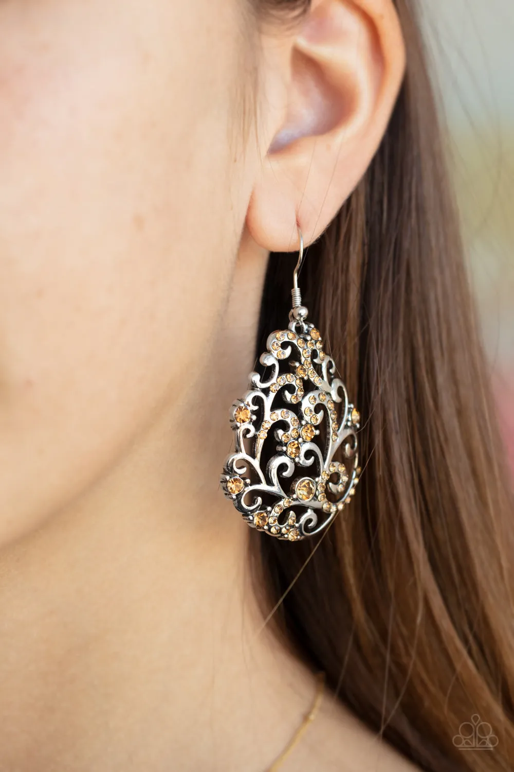 Paparazzi Earring ~ Winter Garden - Brown