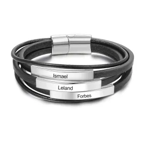 Personalized Multi Layer Name Engraving Bracelets